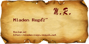 Mladen Regő névjegykártya